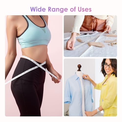 Two-Piece Sewing Tape Measure,Colour Printed Small Retractable Soft Measuring Tape for Tailor Cloth Fabric Body Measurements. - color: Marble One