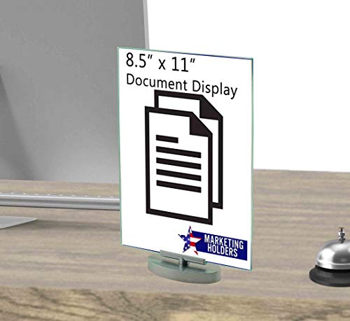 2 Pack Rotating Sign Holder 8.5" x 11" Double Side Swivel Ad Frame Menu or Event Announcement Counter Top Promotions Advertisement Holders Acrylic Clear by Marketing Holders