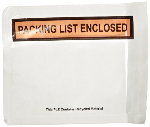 Nifty Products PPE6BL Packing List Envelope, "Packing List Enclosed", 5-1/2" Length x 4-1/2" Width, Clear Face (Case of 1000)