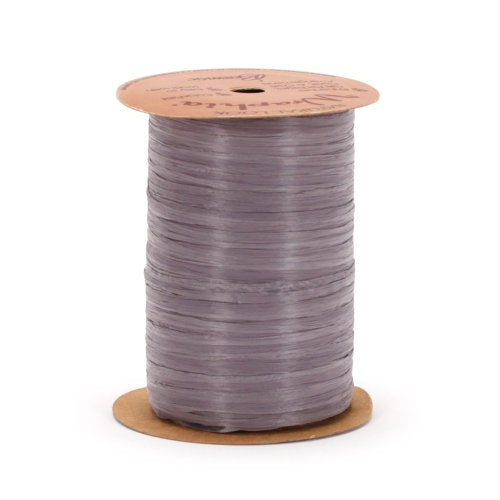 BERWICK Offray 1/4'' Wide Matte Raffia Ribbon, Charcoal Black, 100 Yards - color: Charcoal, size: 7MM