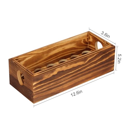 Wooden Crate for 24 Fresh Eggs, Stackable Holder Countertop With Double Layers for Display, Rustic Storage Box With Handle for Easter Supermarket Farm Kitchen Supplies, 2 PCS