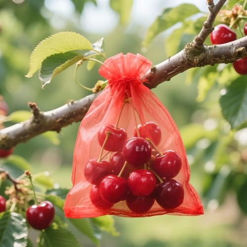 G2PLUS 25PCS Red Organza Bags, 5x7 in Sheer Jewelry Pouches - color: Red