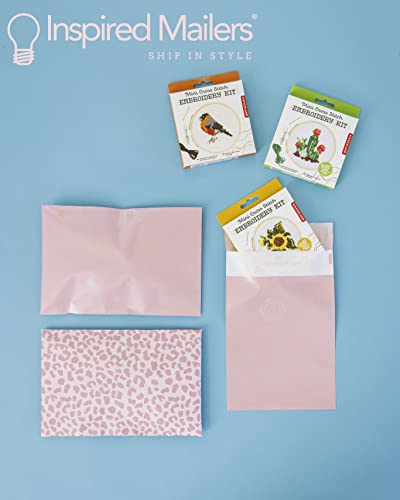 Inspired Mailers- 100 Poly Mailers 6x9 Rose Gold Cheetah Small Shipping Bag - color: Cheetah Rose Gold, size: 6x9" - 100 Pack