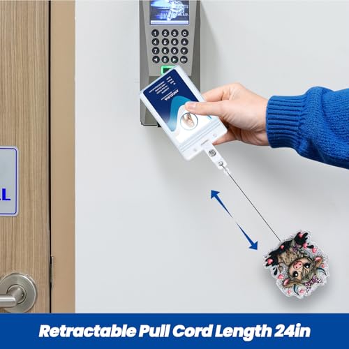 Funny Bow Highland Cow Nurse Badge Reel, Cute Retractable ID Badge Holder - color: Highland Cow