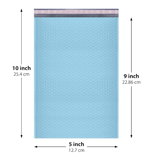Light Blue Bubble Mailers 5x10, Self Seal Poly Padded Envelopes #00, 250 Pack - color: Light Blue, size: 5"x10" / 250 Pack