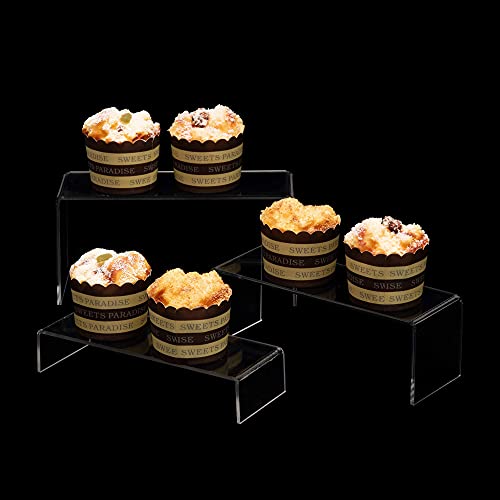 6 Pc Clear Acrylic Display Risers Showcase for Shoe Risers Retail Stand Cupcake Stand Dessert Stand - size: 6P-Clear