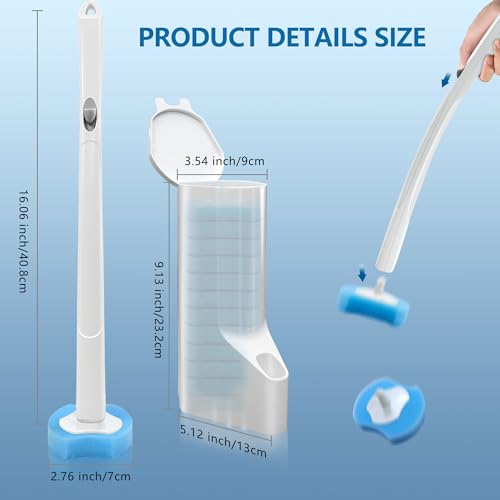 144 Count Disposable Toilet Brush Refills Compatible with Most Wands, Toilet Bowl Wand Refills-Blue Disposable Sponge Refill Heads Prefilled Cleaning Fluid for Bathroom Toilet Cleaning. - color: 144 Bluetoilet Brush Refills