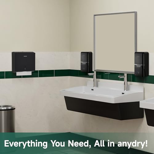 anydry Manual Liquid Soap Dispenser Wall Mount 27oz Large Capacity Black - color: Black