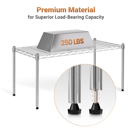 YSSOA 1-Tier Shelving Unit, 29.92" W x 13.78" D x 14.96" H Steel Organizer Wire Rack, Chrome - size: 1-Shelf Wider, style: 1 Pack