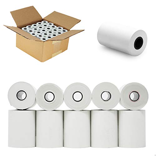 (50 Rolls) 2 1/4 x 85 Thermal Paper Receipt Rolls 2.25 x 85 ft, POS/Cash Register, Fits All Credit Card Terminals, Verifone VX510 VX570 FD50 T4220