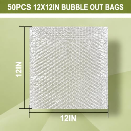 50PCS 12x12"Bubble Pouches,Shockproof Cushioning Protection - size: 50PCS-12x12Inches