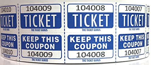 Easy Read Large Number Double Raffle Ticket Roll 2000 (Easy Read Blue) - color: Easy Read Blue