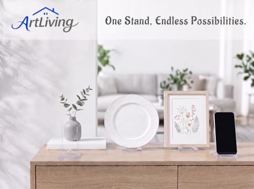 Artliving Plate Stands for Display Set of 6, Two Part Adjustable Clear Plastic Display Stand Easel for 5-9 Inch Plates, Bowls, Picture Frames, Books, Comics, Photo, Small Signs and Collectibles - size: suitable for 5"-9"