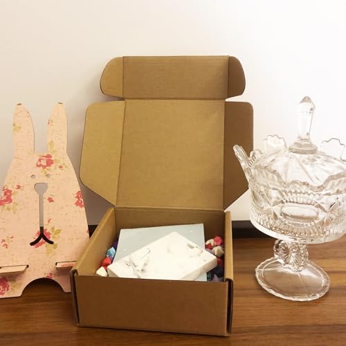 5x5x2 Inches Shipping Boxes Set of 25,Brown Corrugated Packaging Mailers - size: 5"×5“×2”