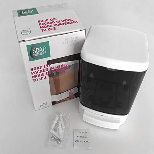 Manual Soap Dispenser Wall Mounted, 33.8oz, Bathroom Kitchen Commercial - color: White&black
