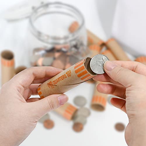 LLIKED 72 PCS Preformed Quarter Coin Wrappers Rolls - size: 72 Quarters Coin Rolls
