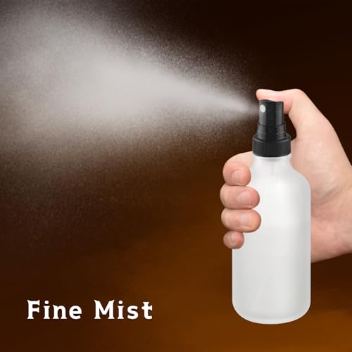 12-Pack 4 Oz Glass Spray Bottles with Lids,Empty Refillable Perfume Fine Mist Atomizer,Leak-Proof Travel Liquid Holder Containers for Cologne,Essential Oils,Room Sprays,Cleaning Solutions