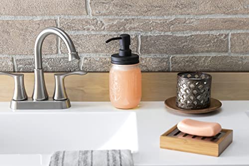 Jarmazing Products Mason Jar Soap Dispenser - Black - with 16 Ounce Ball Mason Jar - Made from Rust Proof Stainless Steel - Two Pack - size: Pack of 2