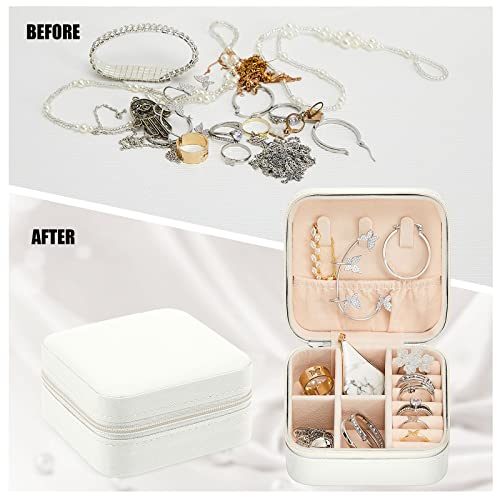 Taiyin 6/12/50 Pcs Travel Jewelry Case Bulk - color: White