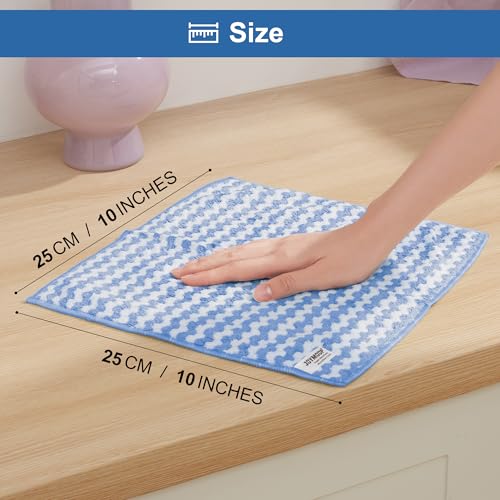 JOYMOOP Microfiber Cleaning Cloth, 18 Piece Set, Small, Blue - color: C