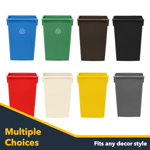 Black 23 Gallon Slim Recycle Container, Commercial Trash Can, Heavy-Duty Waste Bin, Durable Plastic Garbage Can for Offices, Garages, Kitchens, Homes, Restaurants - color: Black, size: Trash Can