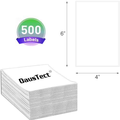 OausTect 4x6 Shipping Label 500 Fanfold Labels for Rollo, Zebra Direct Thermal Printer, with Perforations - size: 500 Labels