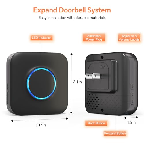 WiFi Wireless Doorbell Chime for Google Nest, Ring, Blink -2 Pack