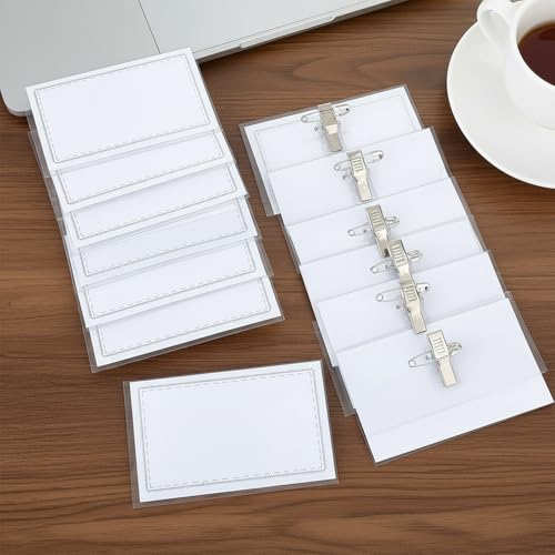 20 Pcs Pin Style Name Badge Holders, Horizontal Name Badge Holders