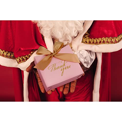 24 Pack Small Thank You Party Favor Bags with Ribbon, Mini Gift Bags Bulk - color: Pink/Gold Ribbon