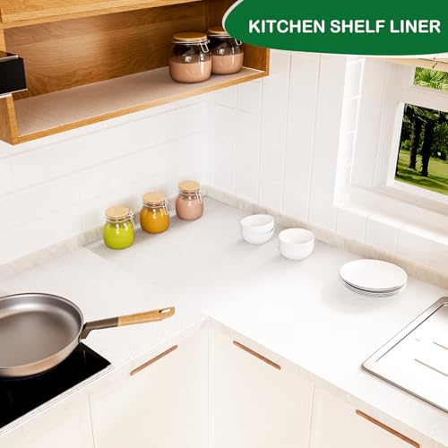 Shelf Liner Non Adhesive Clear EVA,20" x 360" Non Slip Reeded Wire Shelves - color: Clear, size: 20"W x 360"L