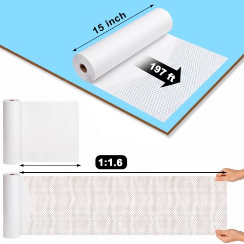 Honeycomb Packing Paper | 15"x197' Heavy Duty Moving & Shipping Paper with Fragile Stickers, Eco-Friendly Recyclable Cushioning Wrap for Furniture, Fragile Items, Gift Packaging & DIY Crafts (White) - color: White