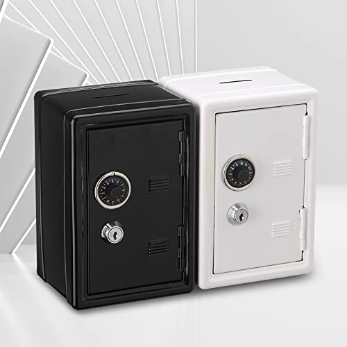 Younion Mini Money Safe and Cash Lock Box, 4.6"x 4.2"x 6.9" Black - color: Black