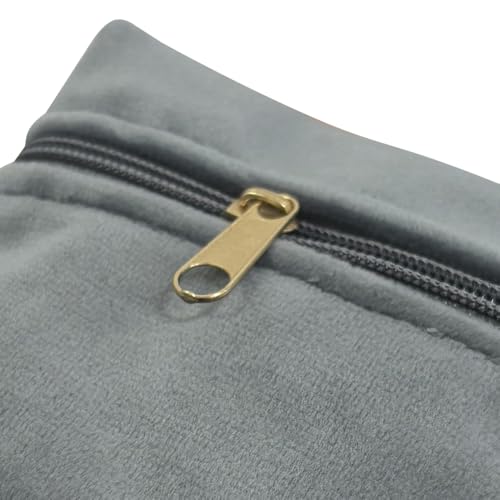8pcs Small Velvet Jewelry Pouches with Zipper Gift Bags for Bracelet Necklace,Ring,Earrings,Earphone,Wedding Favors, Party Favors,Travel,3.94" X 3.94" (Grey) - color: Grey