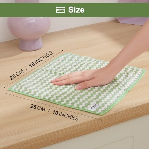 JOYMOOP Microfiber Cleaning Cloth, 18 Piece Set, Small, Green - color: D