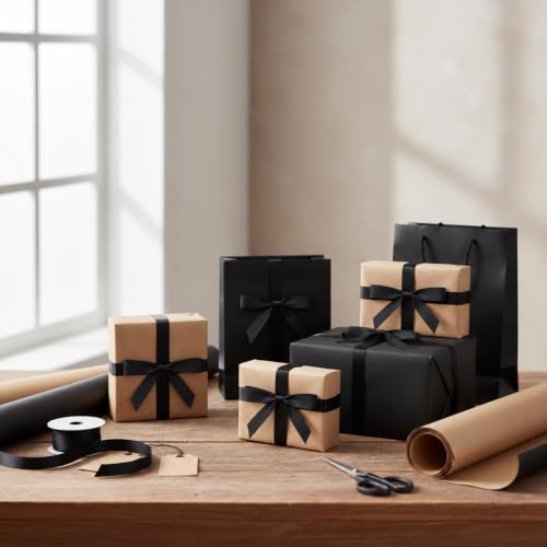 50 Pcs Black Satin Ribbon Twist Tie Bows, 2.75 Inch Pre-Tied Mini Bows with Wire for Gift Wrapping, Gift Bags & DIY Crafts - color: Black