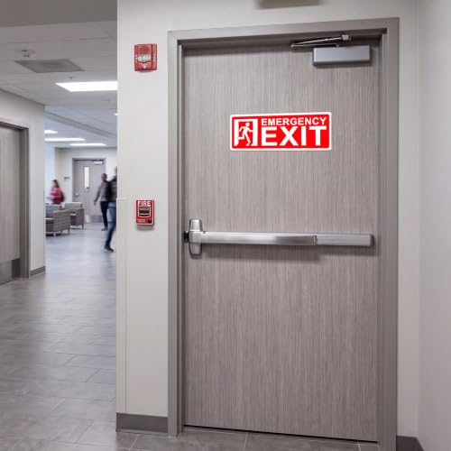 10 Pack Emergency Exit Signs Stickers, 9" x 3"