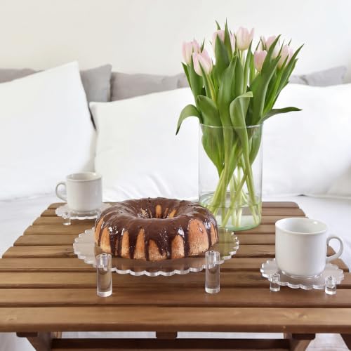 Lineshading 3 Pcs Scalloped Acrylic Display Riser Clear 8'', 10'', 12'' - size: 8'',10'',12'', style: Scalloped