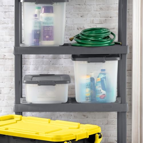 Sterilite ShelfTote, Clear Plastic Storage Bins, 25 Quart, 6-Pack - size: 25 Quart Tote, style: 6 Pack