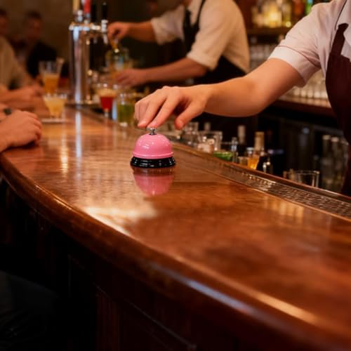 Restaurant Service Table Bell Bar Bell Desk Kitchen Hotel Counter Reception Restaurant Bar Ring for Service Call Bell (Pink) - color: Pink