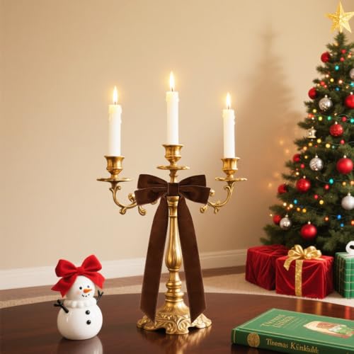 Velvet Bows for Christmas Tree, Christmas Bows for Gift Wrapping - color: Deep Brown
