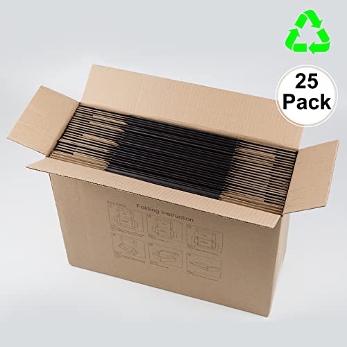 8x8x4 Inches Shipping Boxes Pack of 25, Packaging Corrugated Cardboard Mailer Boxes for Small Bussiness, Black - size: 8 x 8 x 4 inch