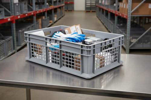 Hudson Exchange 24 x 16 x 8" Mesh Straight Wall Handled Storage Container Tote, Gray - size: 1 Pack