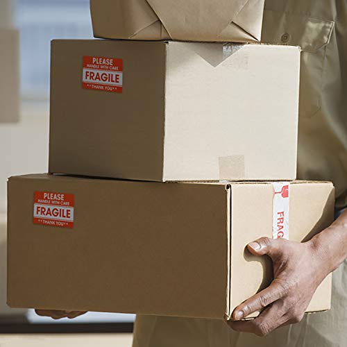 Methdic 2"x 3" Fragile Stickers 500 Labels Per Roll Strong Adhesive (Handle with Care,Do Not Drop,Thank You) Labels for Shipping and Moving - size: 2" x 3" | 500 Labels