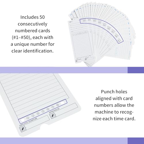 AT-4500 Time Cards, 300 Count, 6 Packs of 50, Double-Sided