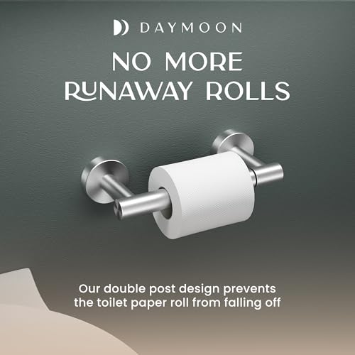Day Moon™ Brushed Nickel Toilet Paper Holder Wall Mount, Modern Roll Holder - color: Brushed Nickel