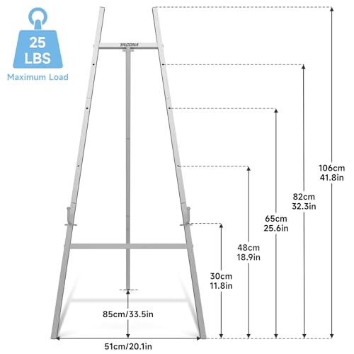 Easel Stand for Sign, Metal Display Easel with Adjustable Chain,Silver - color: Sliver