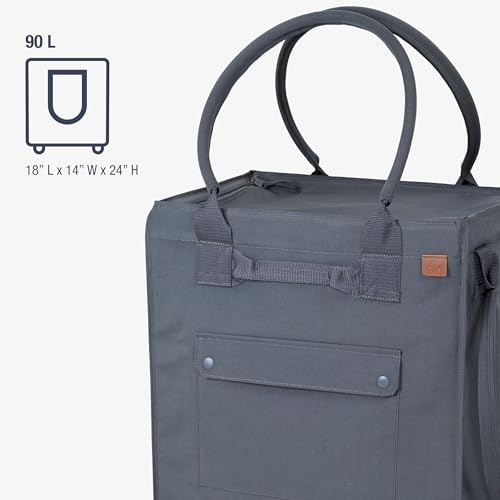 CleverMade Rolling Tote Bag With Wheels, 90L, 75 lb, Gunmetal - color: Gunmetal, size: 90l