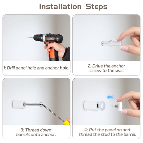 Alise 3/4"x1" Sign Standoff Screws, Wall Mount Glass Standoff, White,8 Pack - color: White, size: (8P)19x25mm