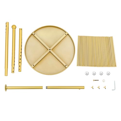 Freestanding Scarf Display Rack, Metal Spiral Scarf Holder with 30 Rods, Hijab Stand Belt Pants Hanger Organizer for Locker Room, Home, Office, Commercial Shopping Mall, Clothing Store (17X67in Gold)