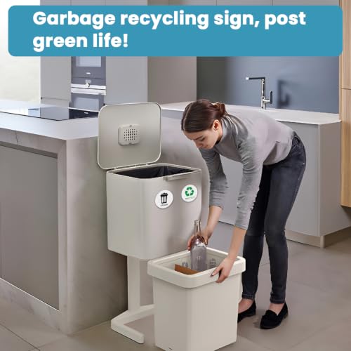 Recycle Stickers for Trash Bins,Acrylic Trash and Recycle Stickers